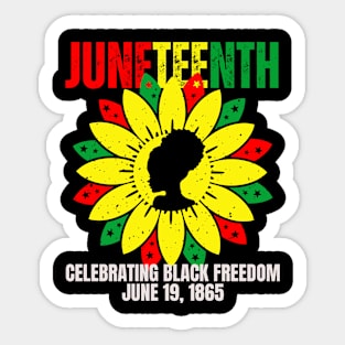 Juneteenth Celebrating Black Freedom 1865 Sunflower Sticker